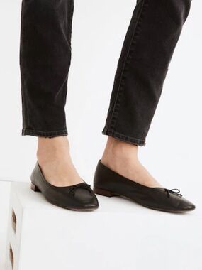 Madewell The Adelle Leather Ballet Flat True Black Sz 8.5